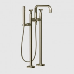 Смеситель для ванны и душа, Gessi, Inciso, цвет-Finox Brushed Nickel