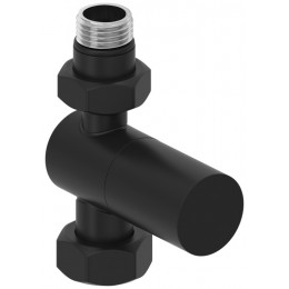 Вентиль, Сунержа, G 1/2" НР х G 3/4" НГ, прямой, цилиндр, цвет-черный матовый