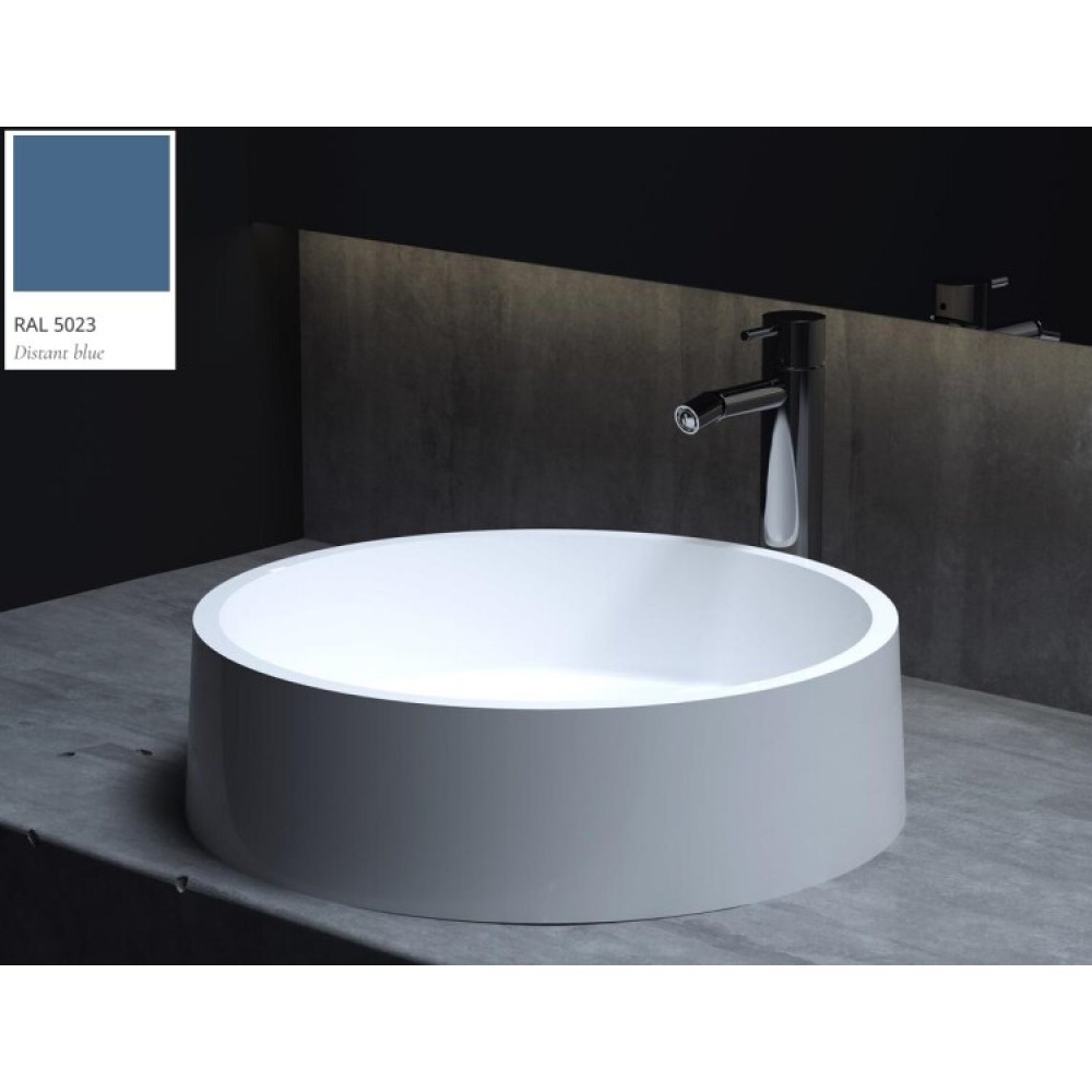 Раковина, Salini, Gloria, шгв 440*440*125, отверстия для смесителя-отсутствуют, цвет внутри и снаружи-RAL5023 матовый