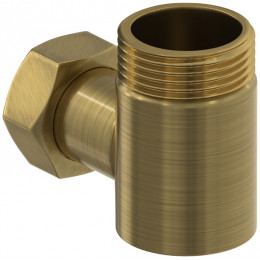 Уголок, Сунержа, переходной, присоединительный размер-НР G 1" / НГ G 3/4", цвет-латунь состаренная