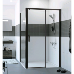 Боковая стенка, Huppe, Design Pure, шв 890*2000, чёрный, цвет стекла-прозрачный, Anti-Plaque