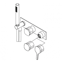 Смеситель для душа, Ritmonio, Taormina, на 2/3 потребителя, цвет-бронза темная брашированная (Brushed Dark Bronze)