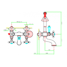 Смеситель для ванны и душа, Nicolazzi, Cristallo Liberty, цвет-Polished Nickel