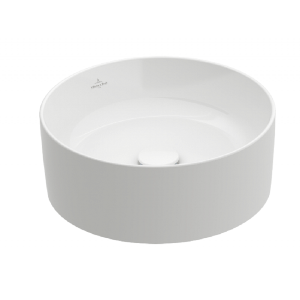 Раковина, Villeroy&Boch, Collaro, шгв 400*400*145, отверстия для смесителя-отсутствуют, CeramicPlus, цвет-альпийский белый