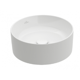 Раковина, Villeroy&Boch, Collaro, шгв 400*400*145, отверстия для смесителя-отсутствуют, CeramicPlus, цвет-альпийский белый