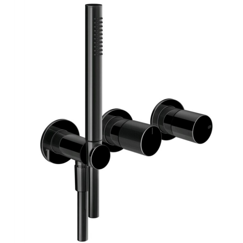 Смеситель для душа, Gessi, Habito Diamantato, на 2 потребителя, цвет-Black Metal PVD
