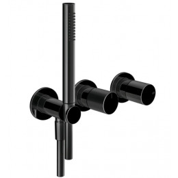 Смеситель для душа, Gessi, Habito Diamantato, на 2 потребителя, цвет-Black Metal PVD