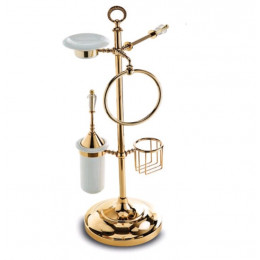 Стойка, 3SC, Boheme, шгв 250*350*800, с дежателем туалетной бумаги, держателем для телефона, ёршиком, мыльницей и полотенцедержателем, цвет-золото
