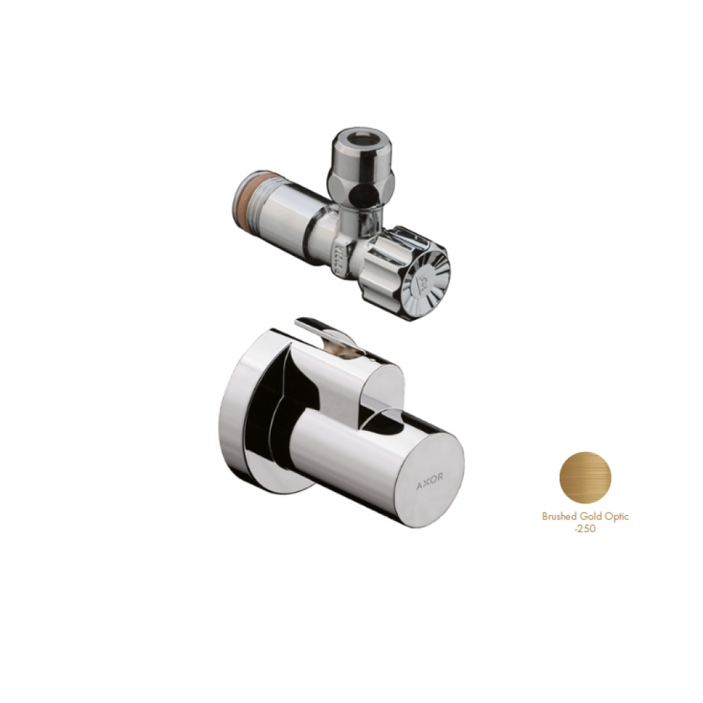 Вентиль, Axor, запорный угловой, 1/2", цвет-шлифованное золото