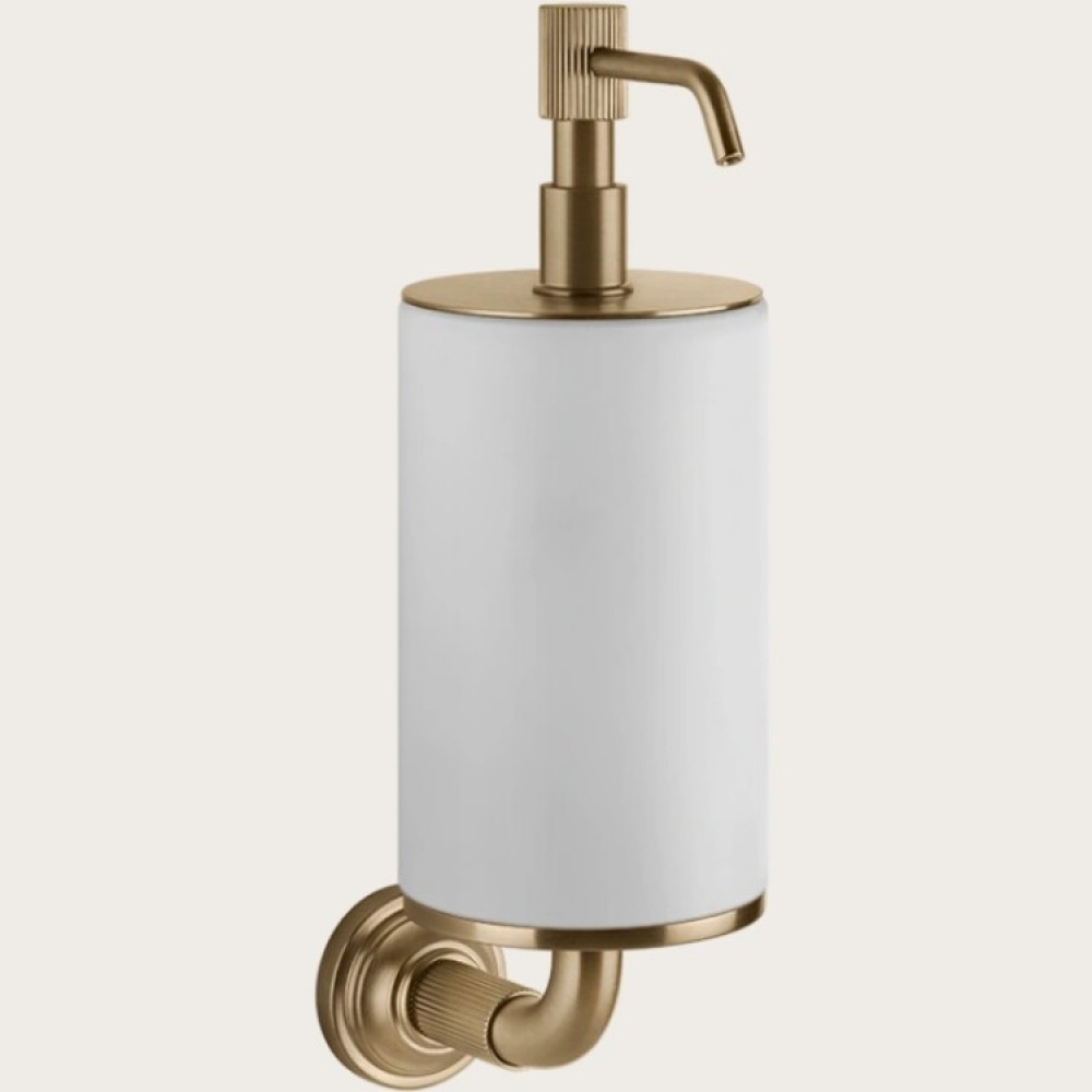 Дозатор для жидкого мыла, Gessi, VENTI20, шгв 75*136*254, цвет дозатора-Brass PVD/белый