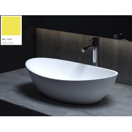 Раковина, Salini, Noemi, шгв 555*340*150, отверстия для смесителя-отсутствуют, цвет внутри и снаружи-RAL1016 матовый