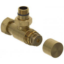 Вентиль, Сунержа, G 1/2" НР х G 3/4" НГ, угловой, под шестигранник, цвет-латунь состаренная