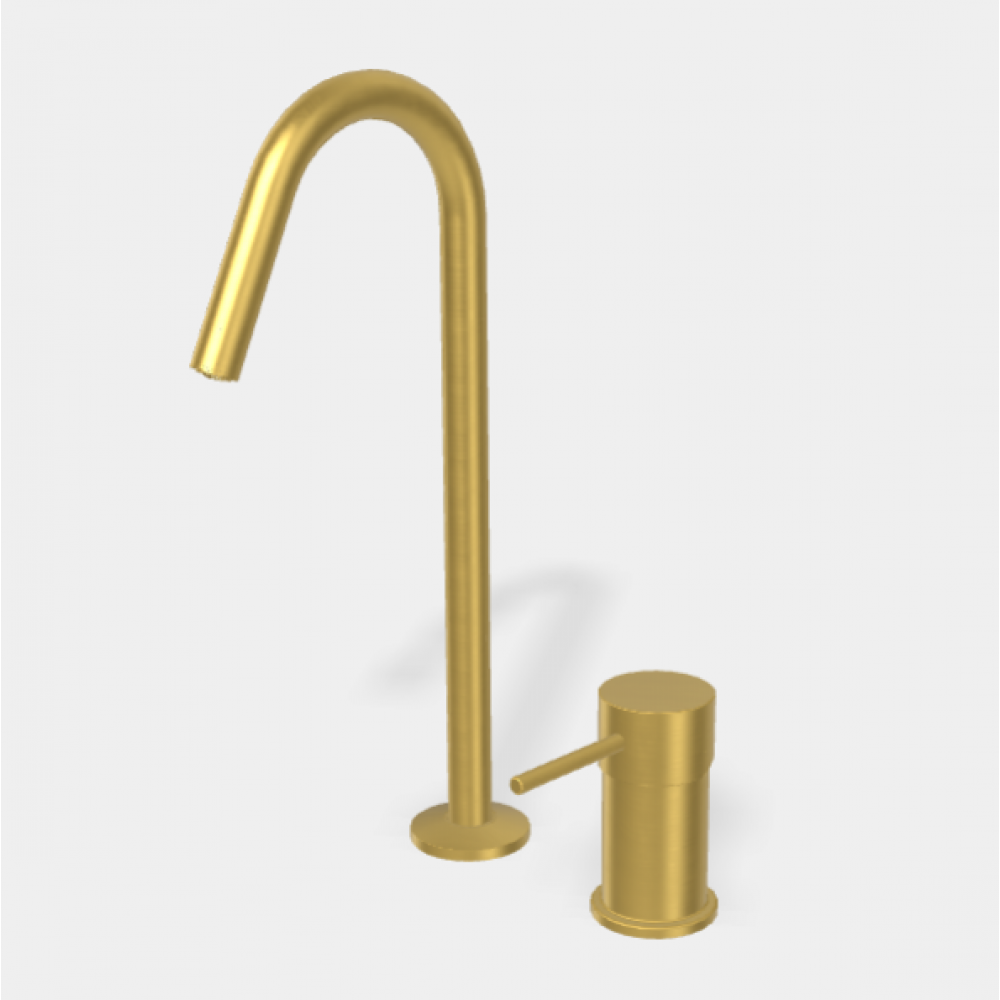 Смеситель для раковины, Fima Carlo Frattini, Spillo Up, цвет-брашированное золото