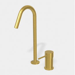 Смеситель для раковины, Fima Carlo Frattini, Spillo Up, цвет-брашированное золото