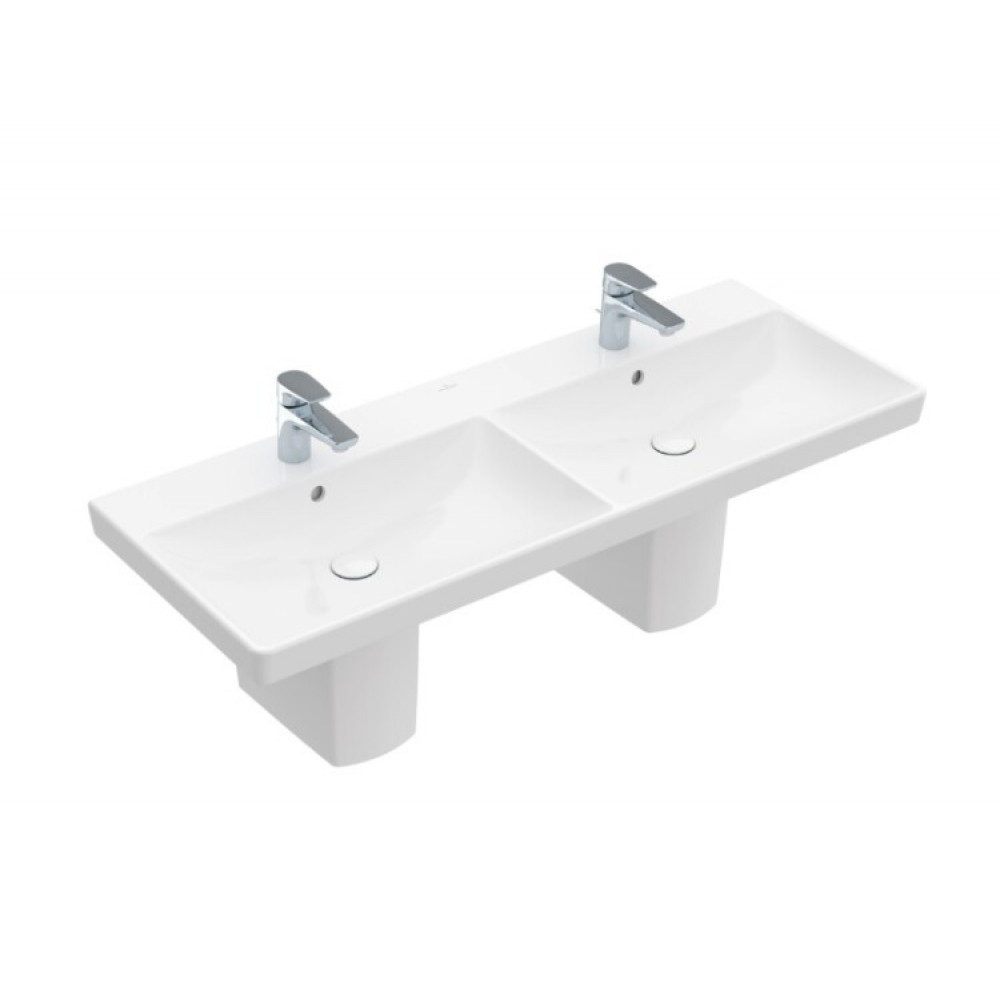 Раковина, Villeroy&Boch, Avento, шг 1200*470, отверстия для смесителя-1, цвет-альпийский белый