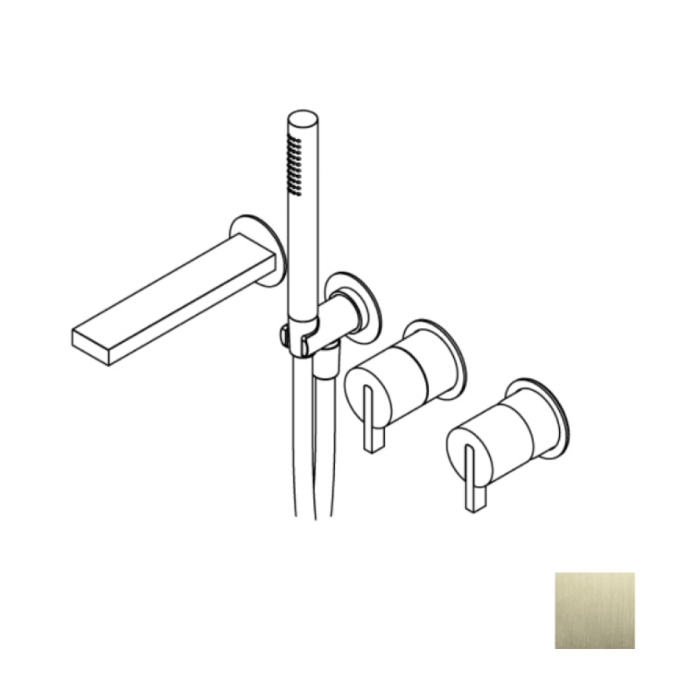 Смеситель для ванны и душа, Ritmonio, DOT316, цвет-Brushed Champagne Stainless Steel PVD