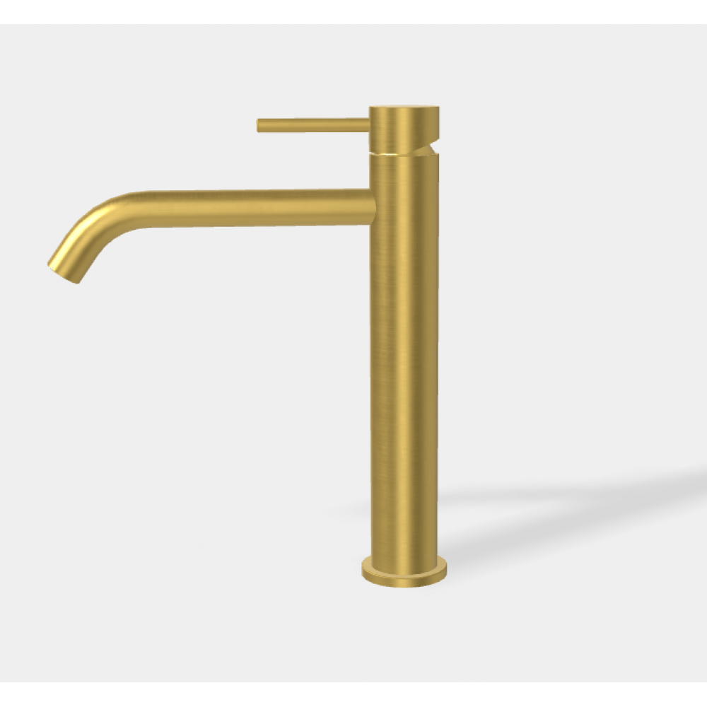 Смеситель для раковины, Fima Carlo Frattini, Spillo Up, цвет-брашированное золото