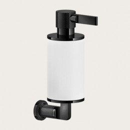 Дозатор для жидкого мыла, Gessi, Inciso, шгв 75*147*240, цвет дозатора-Black Metal PVD/белый