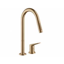 Смеситель для кухни, Hansgrohe, Axor Citterio M, цвет-шлифованная бронза
