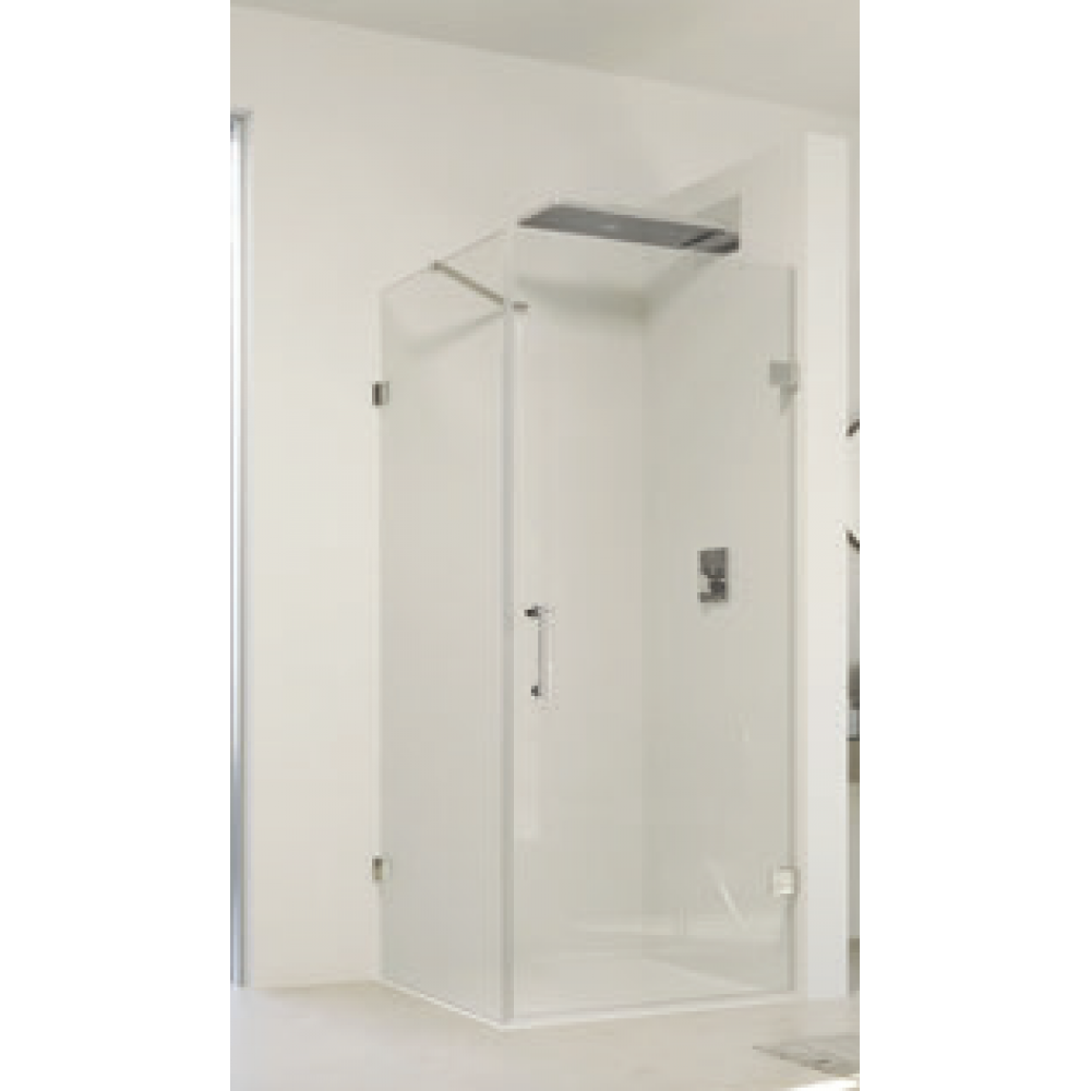 Дверь, Huppe, Solva Minimal, шв 900*2000, петли-справа, серебристый глянцевый, цвет стекла-прозрачный, Anti-Plaque