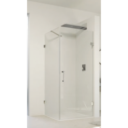 Дверь, Huppe, Solva Minimal, шв 900*2000, петли-справа, серебристый глянцевый, цвет стекла-прозрачный, Anti-Plaque