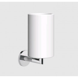 Стакан, Gessi, Anello, шгв 75*107*171, цвет стакана-белый, цвет держателя-хром