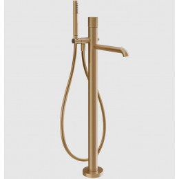 Смеситель для ванны и душа, Gessi, Habito Rigato, цвет-Warm Bronze Brushed PVD