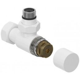 Вентиль, Сунержа, G 1/2" НР х G 3/4" НГ, угловой, под шестигранник, цвет-белый матовый