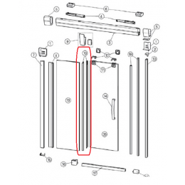 Силиконовые уплотнители, Huppe, Aura, для раздвижной двери, правосторонние