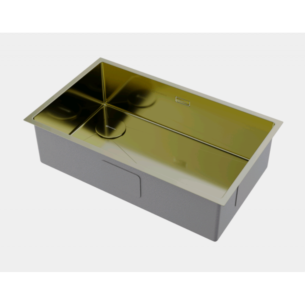 Мойка, Omoikiri, Taki 74-U/IF-L-IN Side, шгв 740*440*200, отверстия для смесителя-отсутствуют, цвет-светлое золото