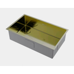 Мойка, Omoikiri, Taki 74-U/IF-L-IN Side, шгв 740*440*200, отверстия для смесителя-отсутствуют, цвет-светлое золото