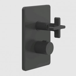 Смеситель для душа, Gessi, Inciso Bath&Shower, на 2 потребителя, цвет-черный матовый