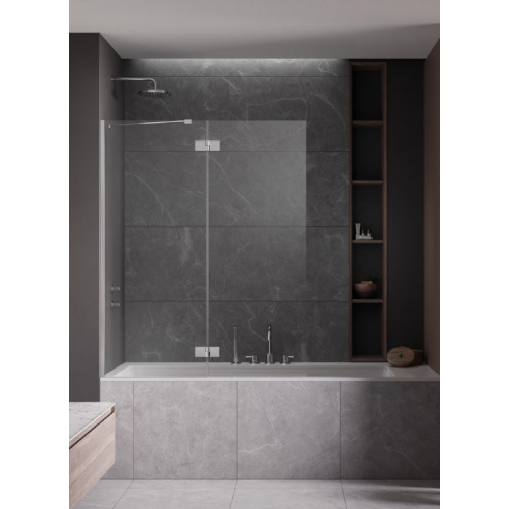 Шторка на ванну, Radaway, Essenza PND II, шв 1400*1500, петли-слева, цвет фурнитуры-хром, цвет стекла-прозрачный, Easy Clean