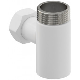 Уголок, Сунержа, со спускным клапаном, присоединительный размер-НР G 1" / НГ G 3/4", цвет-белый матовый