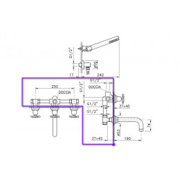 Внутренняя часть, Nicolazzi, назначение-смеситель для ванны и душа, не окрашен