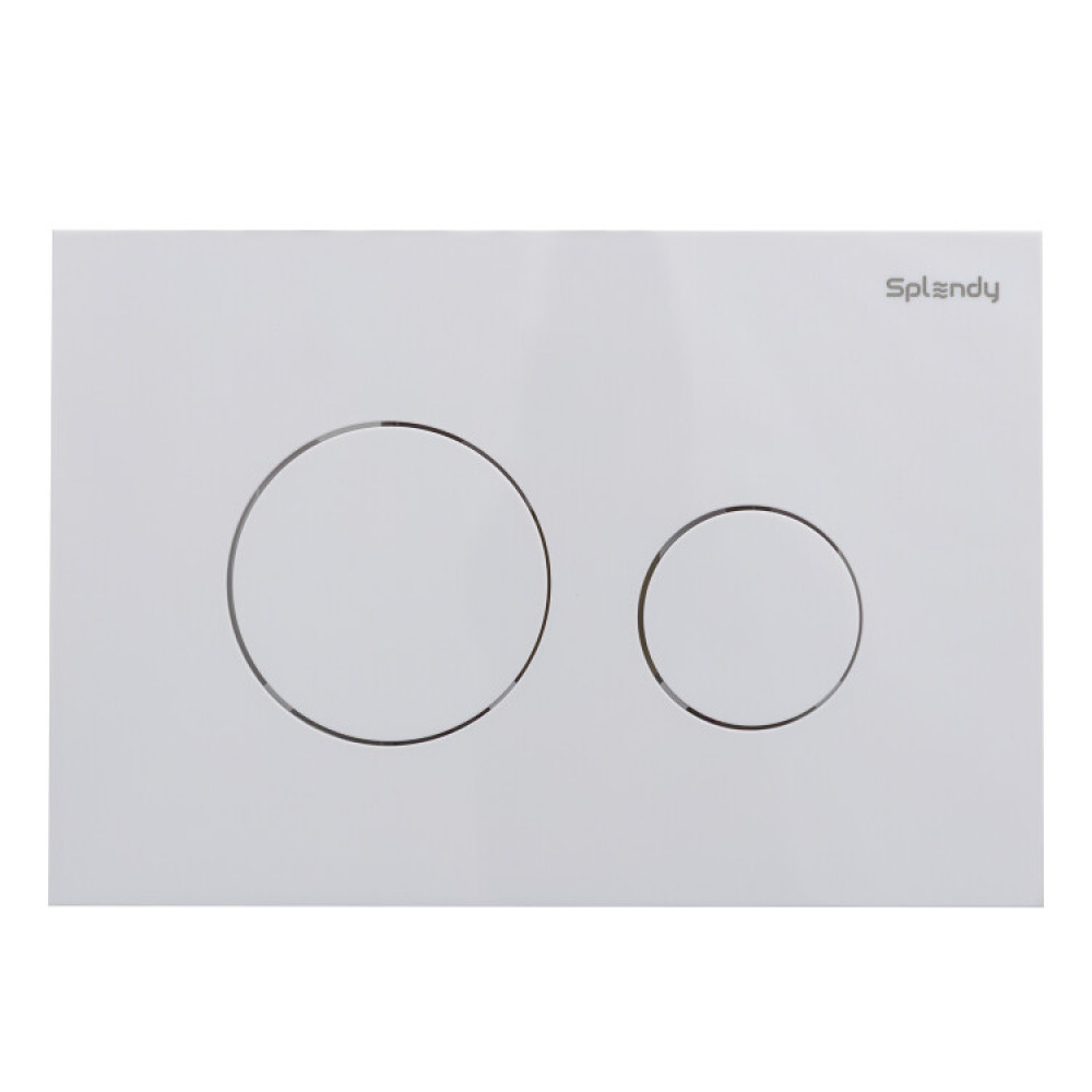 Клавиша смыва, Splendy, Stable Rest, для унитаза, шгв 220*5*150, с круглыми кнопками, цвет-белый глянцевый