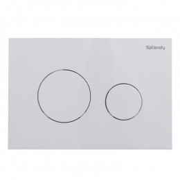 Клавиша смыва, Splendy, Stable Rest, для унитаза, шгв 220*5*150, с круглыми кнопками, цвет-белый глянцевый