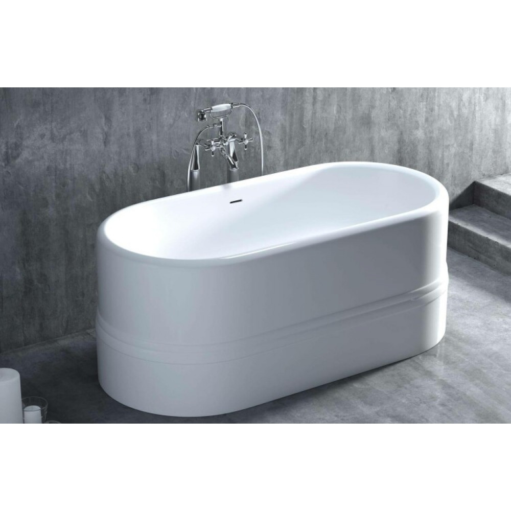 Ванна, Salini, CIRA, шгв 1720*810*540, донный клапан-хром, цвет-белый матовый