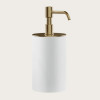 Дозатор для жидкого мыла, Gessi, Rilievo, шгв 75*97*194, цвет дозатора-Warm Bronze Brushed PVD/белый