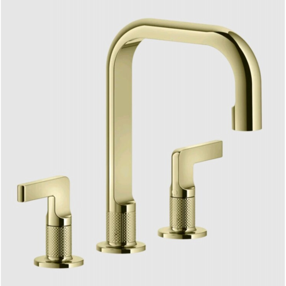 Смеситель для раковины, Gessi, Inciso, цвет-Brass PVD