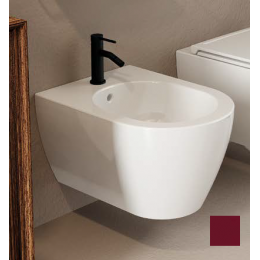 Биде, Scarabeo, Glam, подвесной, шгв 360*550*420, отверстия для смесителя-1, с переливом, цвет-Cherry