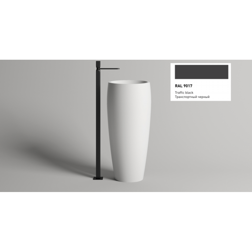 Раковина, Salini, Armonia 03, шгв 470*470*900, отверстия для смесителя-отсутствуют, D602, цвет-RAL 9017