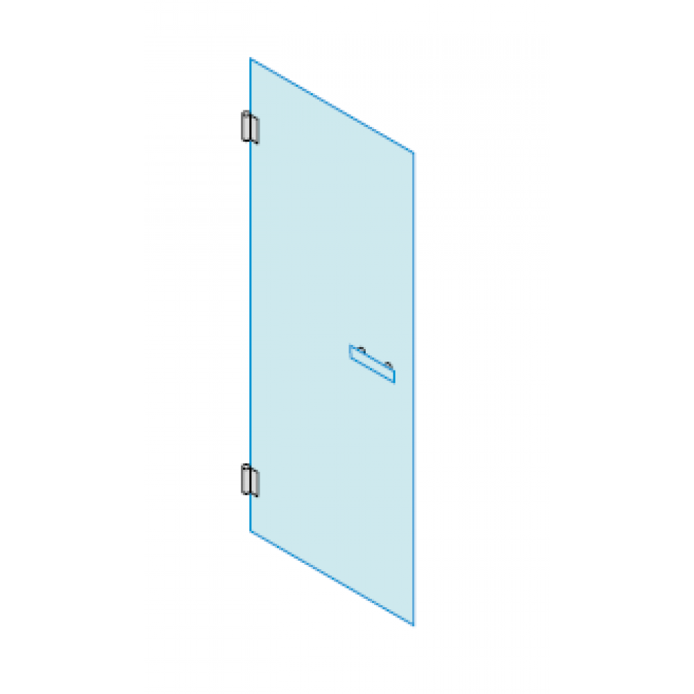 Дверь, Effe, TUTTOVETRO INSIDE 70, шв 700*2100, петли-справа, профиль-чёрный матовый, прозрачное закаленное стекло