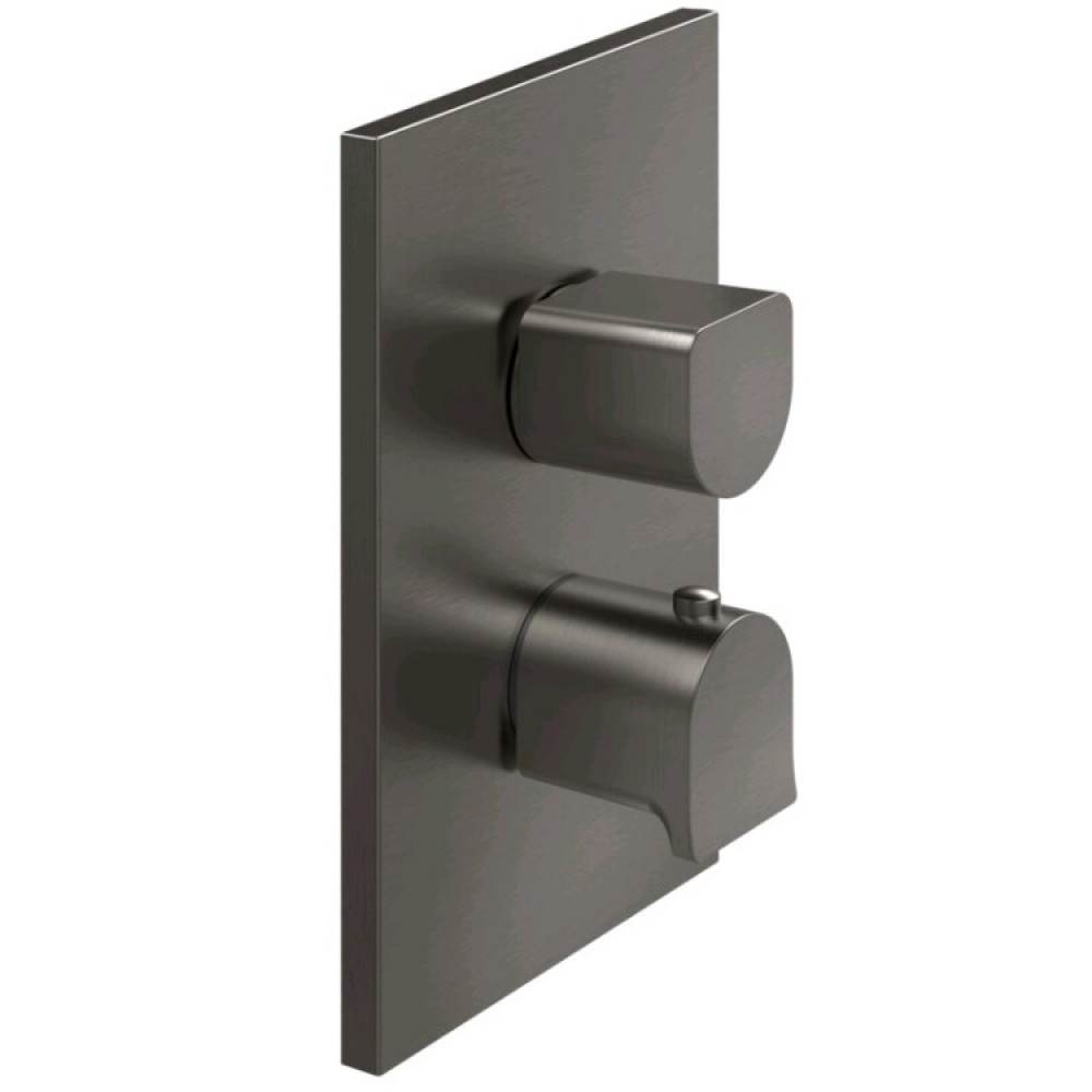 Смеситель для душа, Gessi, Rilievo, на 2 потребителя, цвет-Black Metal Brushed PVD