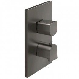 Смеситель для душа, Gessi, Rilievo, на 2 потребителя, цвет-Black Metal Brushed PVD