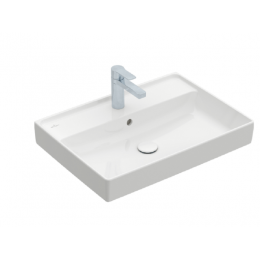 Раковина, Villeroy&Boch, Collaro, шгв 650*470*160, отверстия для смесителя-1 сквозное, 2 промаркированных, цвет-альпийский белый