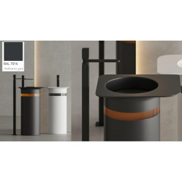 Раковина, Salini, Ninfea, шгв 545*447*880, отверстия для смесителя-отсутствуют, цвет-RAL7016 матовый