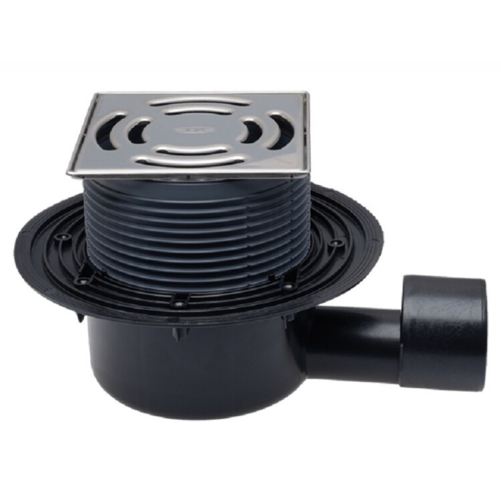 Трап с решеткой КЛИК-КЛАК, с "сухим" сифоном, с горизонтальным выпуском DN50/75