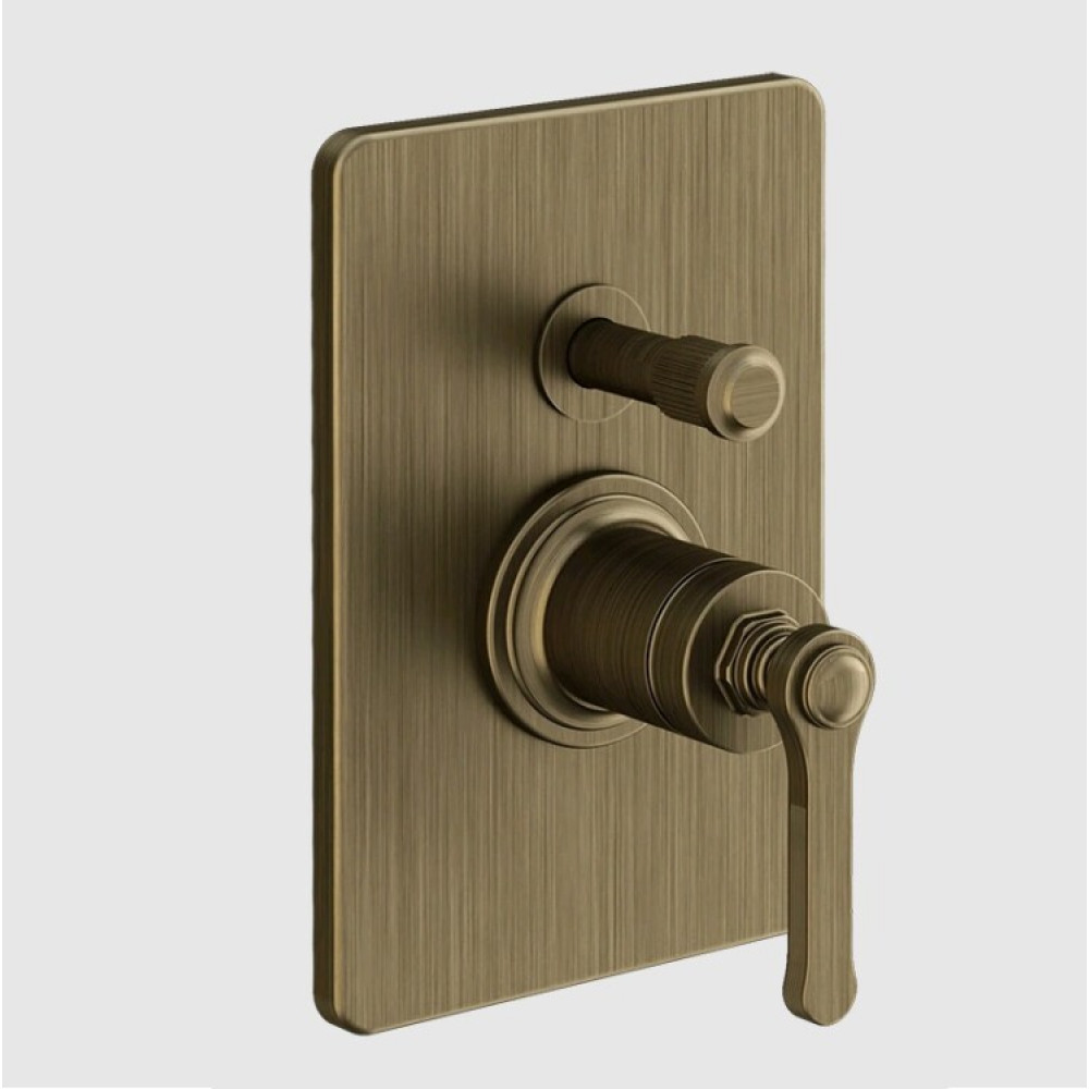 Смеситель для душа, Gessi, VENTI20, на 2 потребителя, цвет-Antique Brass