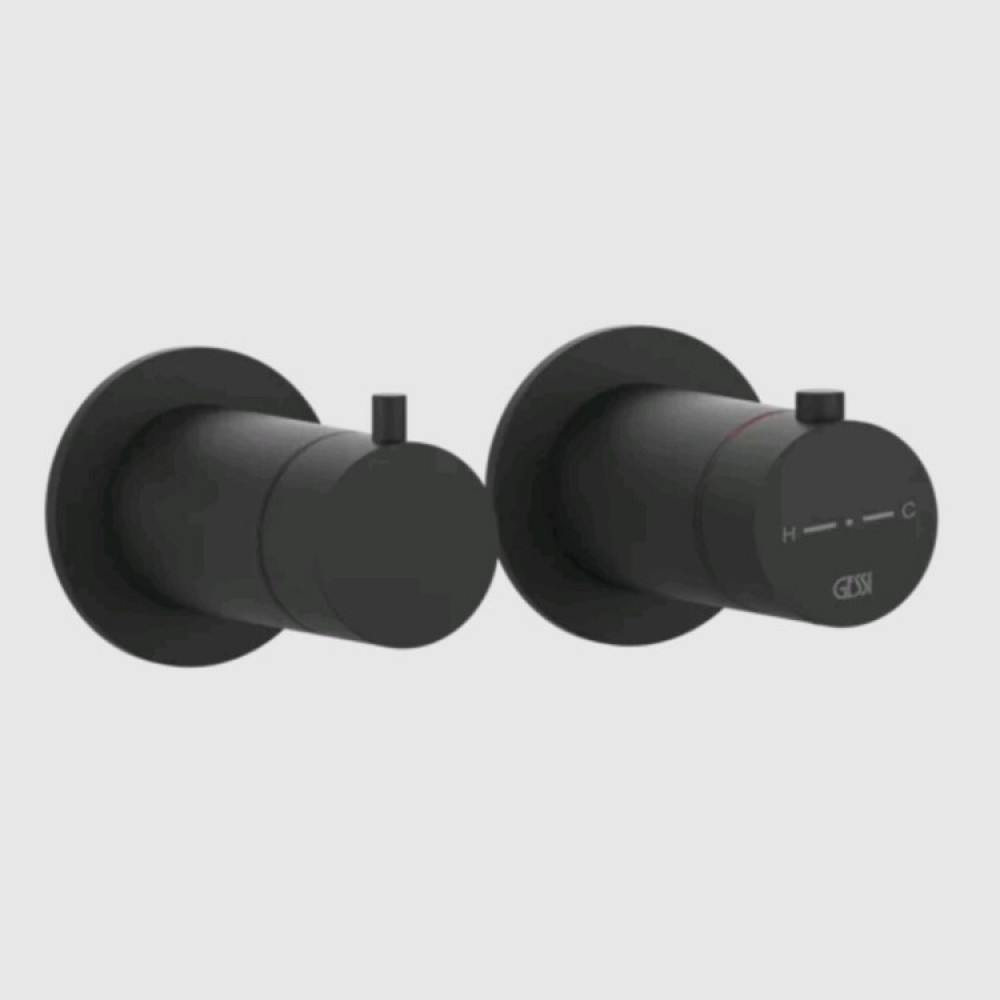 Смеситель для душа, Gessi, 316 Bath-Shower, на 3 потребителя, цвет-черный матовый